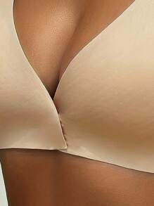 Women's Breathable Simple Thin Sports Bra With Front Button No Wires And Seamless Latex Underwear