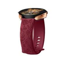 1pc 18mm 20mm 22mm Rose Engrave Band Compatible With Samsung Galaxy Watch 654 40mm 44mm Gear S3 Silicone Cute Strap Classic 43mm 45mm Active 2