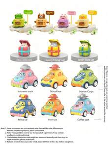 Jouet de voiture interactive de dessin animé à thème d'animal de compagnie mignon pour enfants - Adorable cadeau pour bébé - Cadeau d'anniversaire / Journée des enfants / Halloween / Thanksgiving / Noël - Multicolore - Voir 11