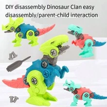 1 pieza Juguete de dinosaurio desmontable creativo con destornillador manual Juguete de modelo para armar DIY [Estilo y color de entrega aleatorio] - Multicolor - Ver 11