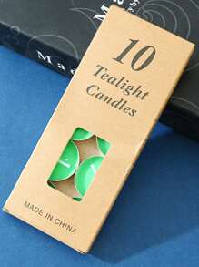 10 chiếc nến trắng không khói kéo dài, nến trà chúc nhỏ, thích hợp cho gia đình, lễ hội, đám cưới, tiệc tùng, bàn ăn, Halloween, Giáng sinh, bể bơi, và các trường hợp khẩn cấp - màu xanh lá - Xem 6