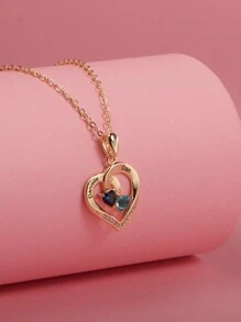Collar grabado y personalizado con piedra en forma de corazón para cumpleaños con diseño de regalo para el Día del Padre, Día de la Madre, Día de San Valentín y aniversarios de cumpleaños, graduación, Navidad y como regalo de alta gama para amigos, compañeros de clase y familiares