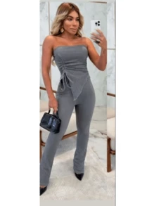 Women Two-Piece Outfits - Grey - View 1