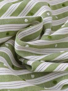 Trang phục kết hợp áo sơ mi sọc và quần short đẹp trai mùa hè, dành cho nam - màu xanh lá - Xem 7