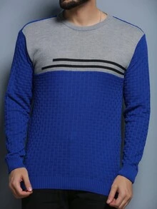 Men Sweaters - 寶藍色 - 查看 4