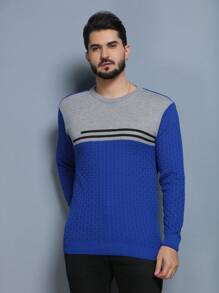 Men Sweaters - 寶藍色 - 查看 3