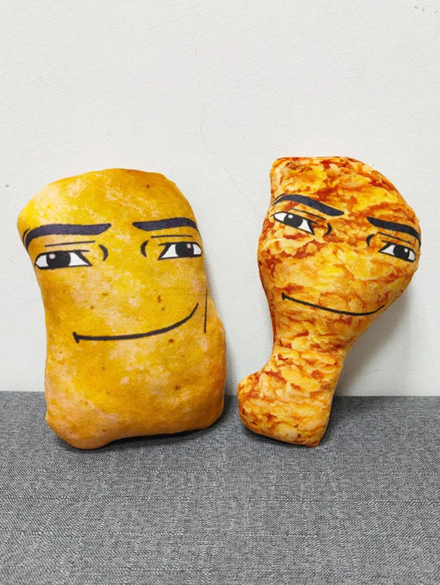 Christmas Decoration 1pc Chicken Nugget & Drumstick Plush Toy, Creative