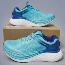 1pair Women's R2 Thick-Soled Carbon Plate Marathon Running Shoes With Shock Absorption, Soft Bounce, Lace-Up, TPU Slip-Resistant, And Wear-Resistant Features - Royal Blue - View 6