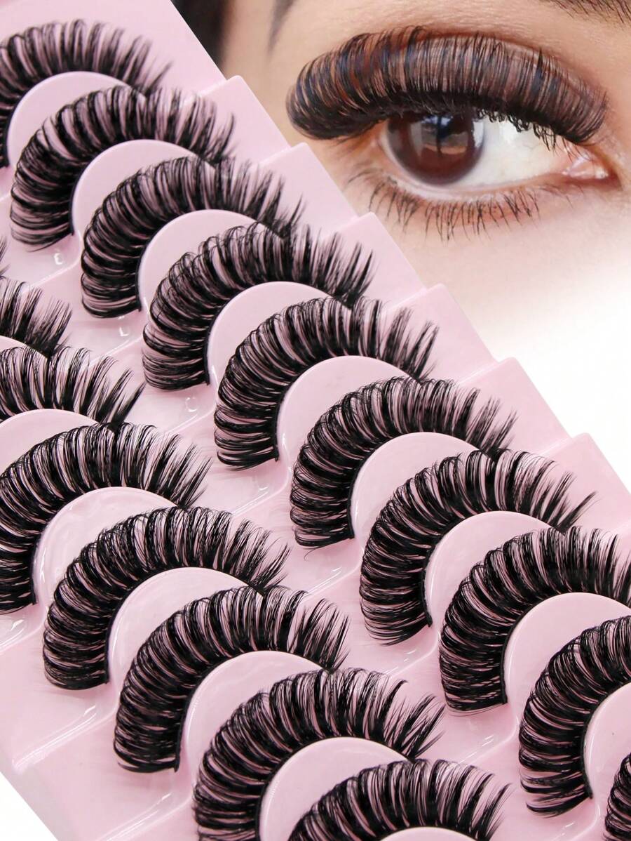 10 Pairs Thick & Long DD Curl False Eyelashes For Sexy Eye Makeup for ...