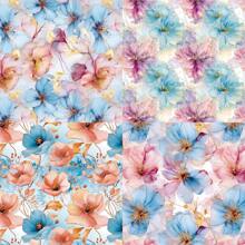 1Pack 24 Sheets 6"X6" Flower Pattern Scrapbook Paper, DIY Craft Background Paper - Multicolor - View 3