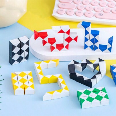 2/5/10/15/24PCS Block Magic Snake Cube, Party Bag Fillers For Kids,Fidget Toys, Party Supplies, Prize Box Toys Party Favours, Classroom Prizes Rewards Toy, Twist Puzzle Toy Intelligence