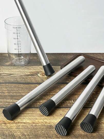 Stainless Steel Masher Stick For Crushing Ice, Pressing Juice, Bubble Tea Shops, Fruits, Lemon Smasher,Summer,Summer Sets, For Outdoor, Camping