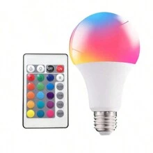 Bombillas LED multicolor (paquete de 1): bombilla LED inteligente de cambio de color con control remoto - Multicolor - Ver 1