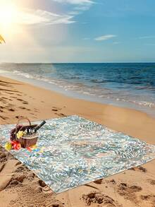 1pc Fresh Leaves Pattern Extra Large Outdoor Picnic Mat Beach Blanket, Waterproof And Moisture-Proof, Portable Mat For Family And Friends Spring/Summer/Autumn Camping And Gathering. Suitable For Picnicking, Traveling, Camping, Hiking - Multicolor - View 7