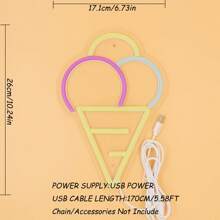 1pc 5V USB Cheers Double Beer Cup Shape Ice Cream In Glass Hurricane Cocktail Juice Glass LED Neon Sign For Pub BAR Party Milk Tea Beverage Dessert Cold Drink Shop Home Summer Playground Sandbeach GYM Store Studio Gallery Salloon KTV Decoration