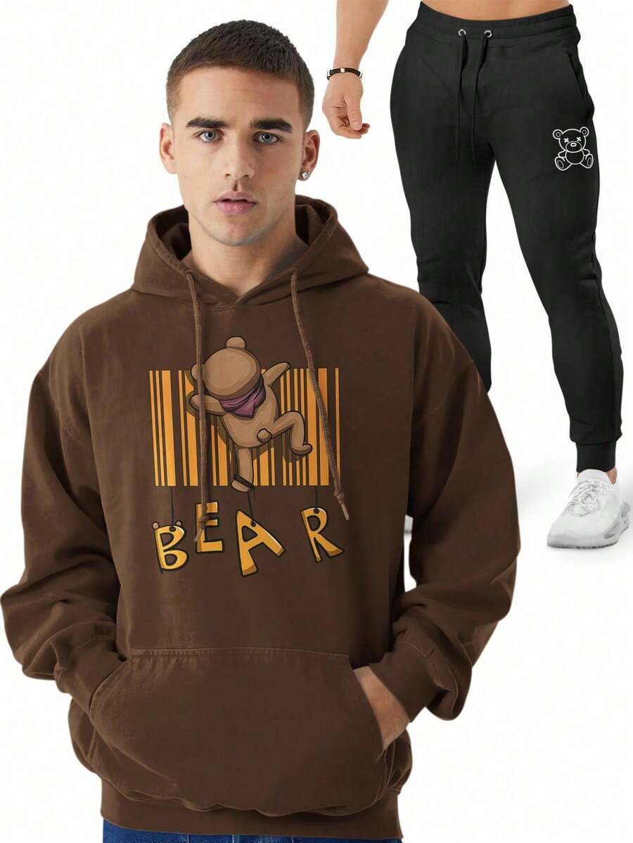 Men Hoodie & Sweatshirt Co-Ords - Rỉ Nâu - Xem 1