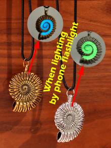 1pc New Dark Glowing Mermaid Conch Pendant Necklace Sound Sea Shell Necklace Witch Spiral Conch Costume Ladies Jewelry Gift