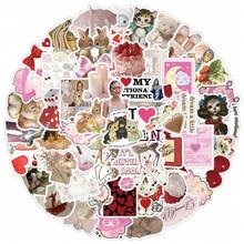 62 张/包风格贴纸，可爱卡通美学标签，用于剪贴簿，自粘密封文具贴纸，用于卡片信封，儿童礼物青少年派对用品奖励激励动机 - 黑色 - 查看 3