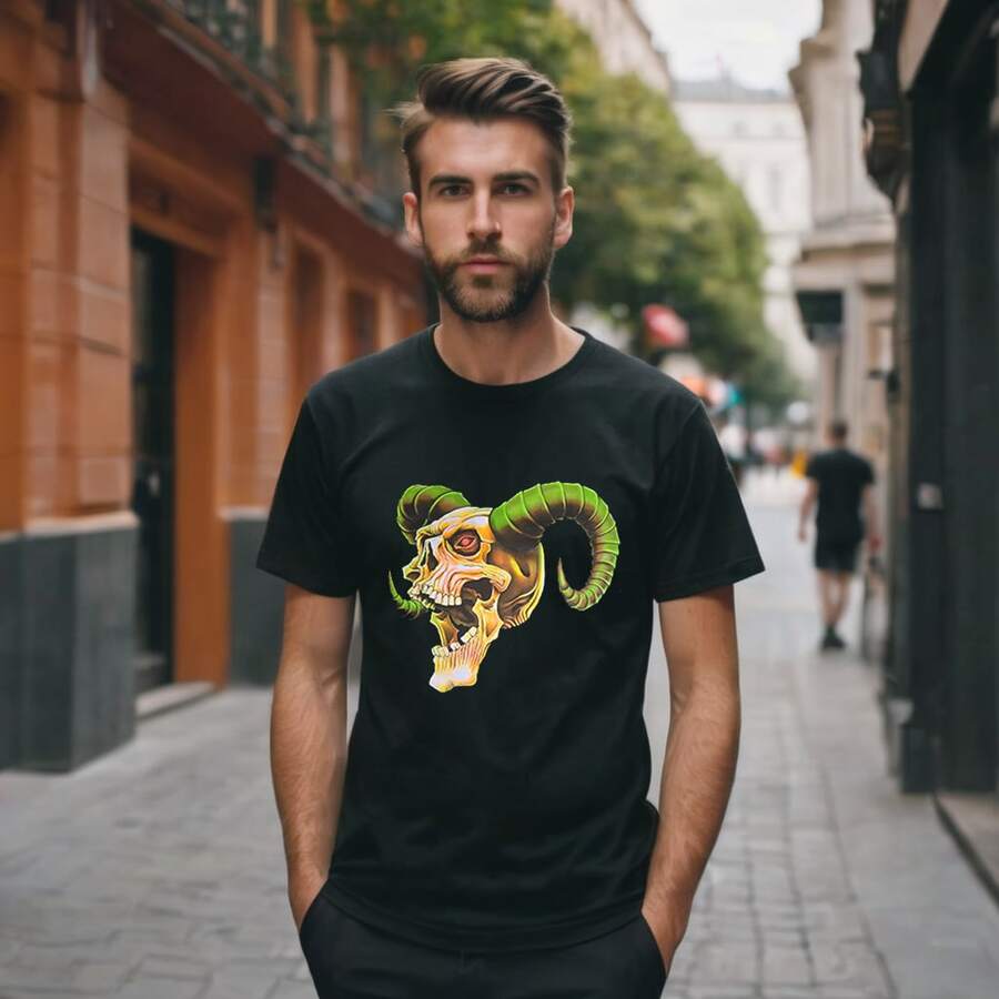 Men T-Shirts - 黑色 - 查看 1
