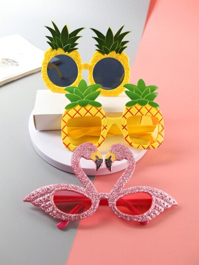 1pc Hawaii Tropical Fruit Themed Party Glasses, Flamingo&Pineapple Shape, Ideal For Beach, Pool, And Hawaii Vacation Party