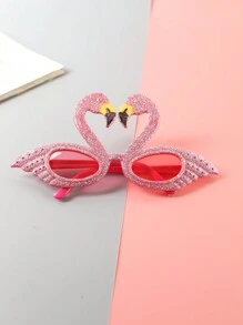 1 件夏威夷热带水果主题派对眼镜，火烈鸟和菠萝形状，非常适合海滩、泳池和夏威夷度假派对 - 彩色 - 查看 3