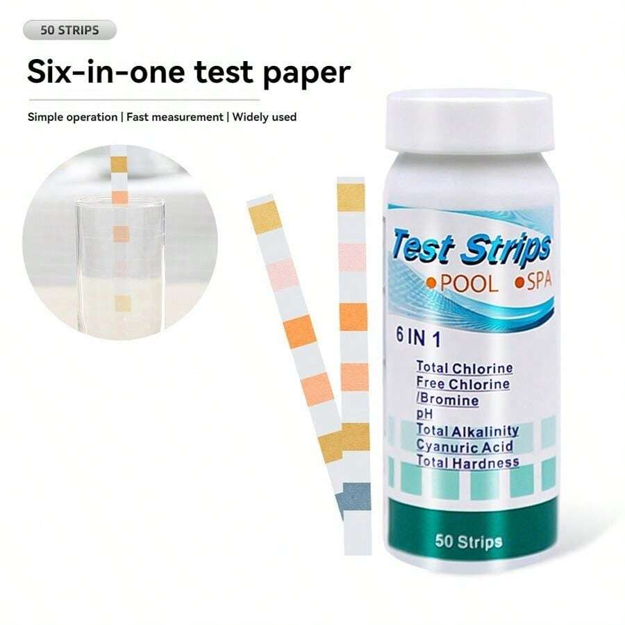 50pcs SixInOne Swimming Pool Water Quality Test Paper For Rapid