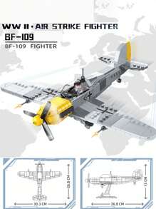 Large Aircraft Building Blocks, SR-71 Blackbird Reconnaissance Aircraft / WZ10 Helicopter Gunship / F-15 Hawk Fighter / P51 Mustang Fighter, Home Office Decoration, Collectible Building Block Toys,For Birthday Gifts,Christmas Toys