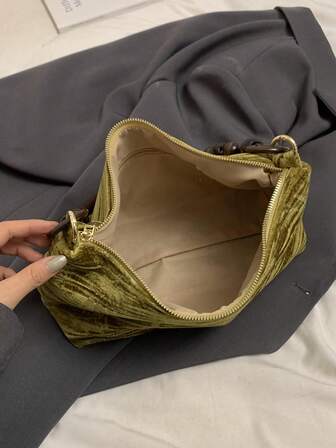 Cloud Shaped Suedette Shoulder Bag, Fashionable Dumpling Bag With Unique Design, Suede Bag Purse, Perfectly Matching With Fall Outfits Womenfall Clothes For Women