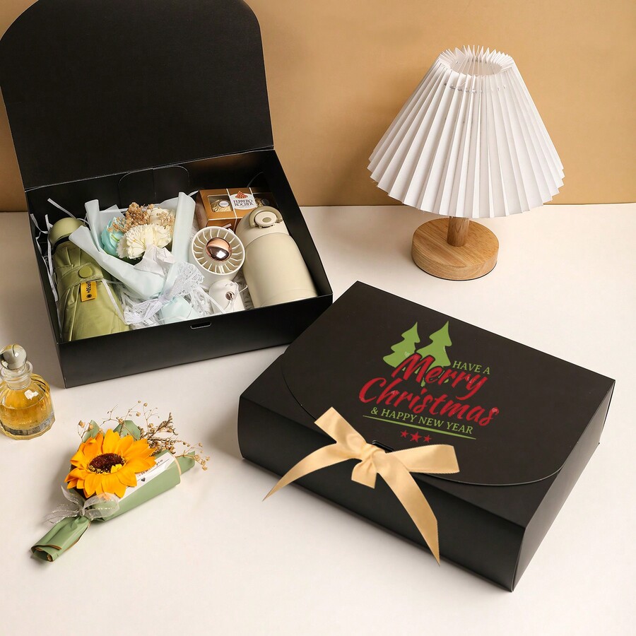 Gift Boxes With Lids, Black Gift Boxes For Present, 5 Packs Groomsmen