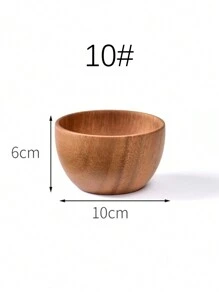 1pc Solid Wood Multi-Use Acacia Wood Salad Bowl, Whole Wood Craft, Creative Wooden Rice Bowl, Circular Wooden Bowl, Japanese-Style Minimalist Wood Grain Large Capacity Soup/Noodle Bowl For Home, Salad, Table, Noodles, Desserts ,Kitchen,Christmas Gift