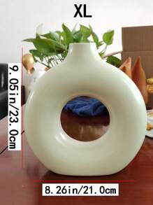 1 件甜甜圈形 INS 风格花瓶装饰，手工制作的极简主义波西米亚风格现代家居装饰，适用于婚礼、餐桌、派对、客厅、办公室和卧室、家居装饰、花瓶、餐桌装饰 - 淺灰色 - 查看 6