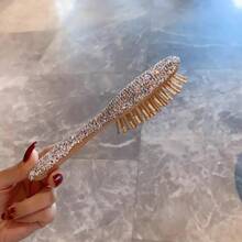 1 chiếc lược chải tóc pha lê sang trọng - Tay cầm chống trượt cao cấp, lược đệm khí, thích hợp cho học sinh, ngày lễ tình nhân, quà tặng ký túc xá mùa tựu trường, lược gỗ pha lê sáng bóng cầm tay - viên kim cương bạc - Xem 6