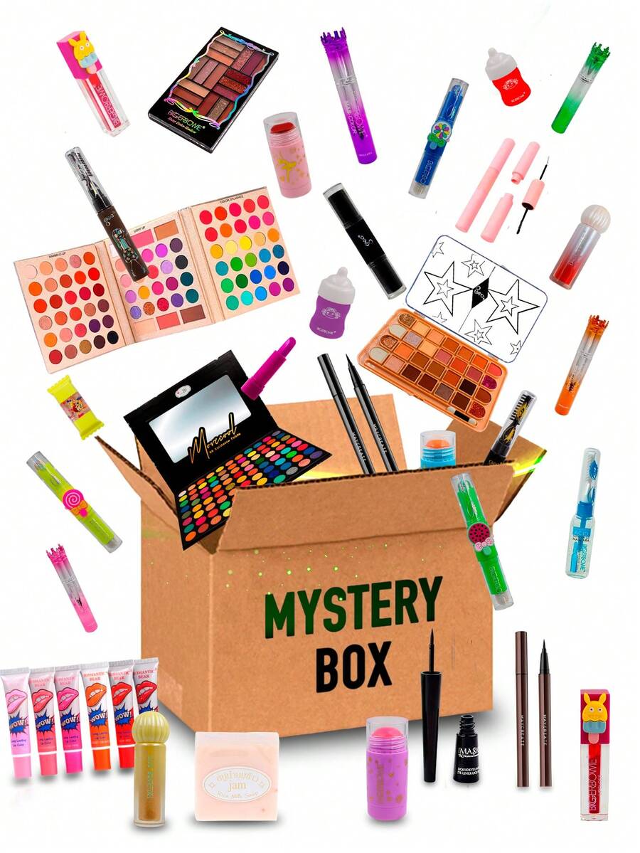 CAJA MISTERIOSA DE MAQUILLAJE 10 PRODUCTOS - Marrón - Ver 1