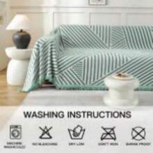 YSTYLE 沙发盖毯，沙发套 1/2/3/4 座，沙发盖毯，沙发盖毯 沙发套 沙发套 沙发毯 沙发盖毯 沙发套 沙发套 沙发盖板 - 綠色 - 查看 7