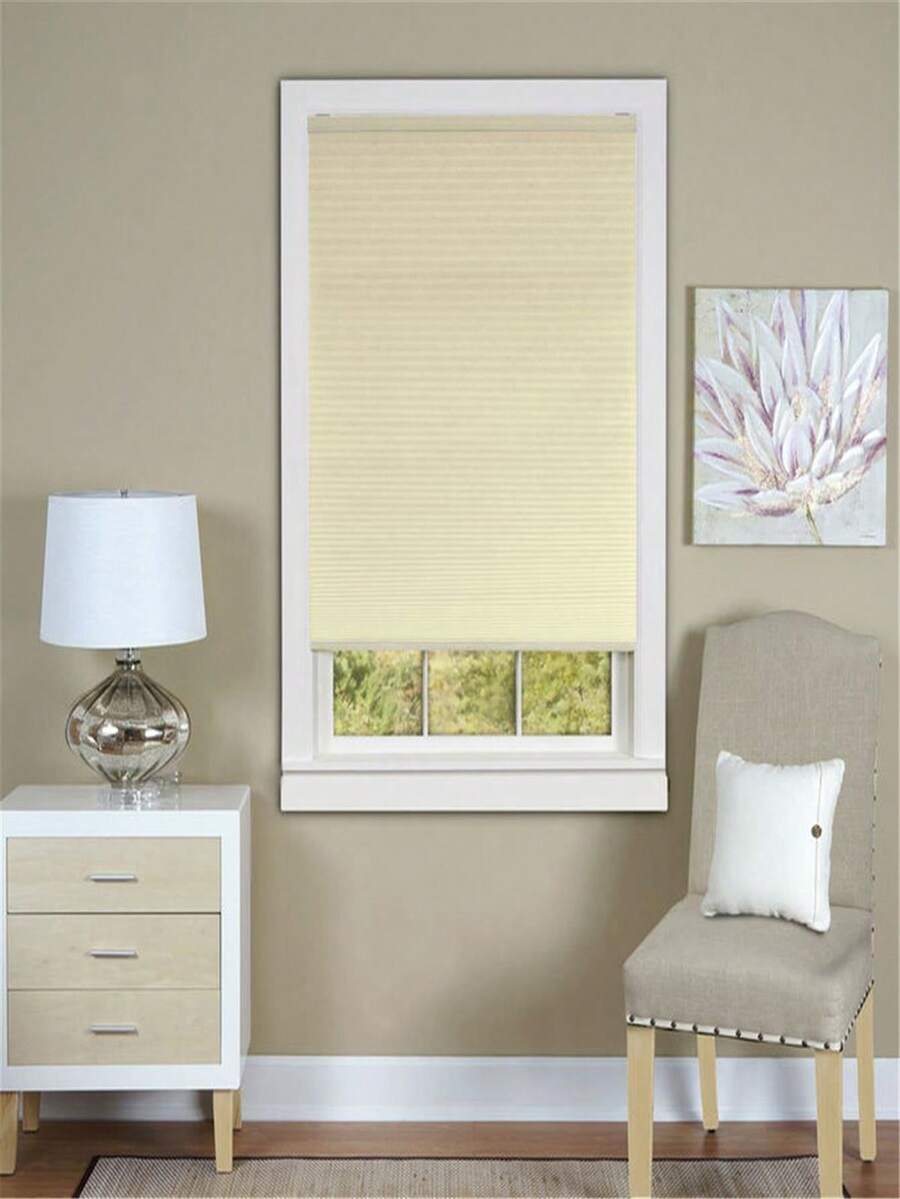 Honeycomb Cellular Alabaster Pleated Cordless Shade 27x64 - Multicolor - View 1