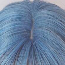 Synthetic Long Wavy Blue Women Wig With Bangs Fluffy Lolita Cosplay Daily Party Wig Heat Resistant Fiber - Blue - View 4