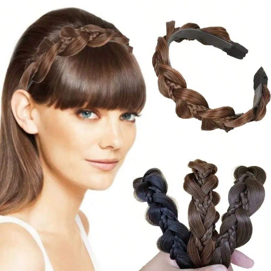 Băng đô thiết kế bện để sử dụng hàng ngày cho các cô gái Kiểu tóc thông thường - màu đen - Xem 1