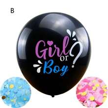 Gender Reveal Balloon, Gender Reveal Party, 2pcs Gender Reveal Confetti With Pink And Blue Confetti, 36 Inch Black Gender Reveal Balloonsbaby Shower Family Decorations Gifts