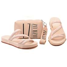 Women Flat Sandals - Màu be - Xem 1