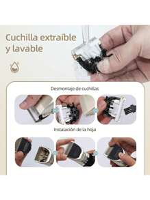 Rasuradora para Perros y Gatos - Maquina Cortar Pelo Perro de USB Recargable con 4 Herramientas de Belleza, 4 Peines Ajustables para Pelo Rizado - Rasuradora Mascot, Rasuradora Mascotas Máquina de Cortar Pelo Inalámbrica - Dorado - Ver 5