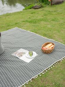 MeijiaMo 1 件多色印花装饰户外便携式可折叠速干野餐垫/地毯，适合旅行、聚会、派对、卧室、餐厅、酒店、节日 - 彩色 - 查看 8