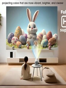 Projector 4k HD Projector Home Theater Phone Projection Portable Projector BT5.0 1280*720p Android 11 200ANSI Smart TV Box - UK Plug(220-240V) - View 4