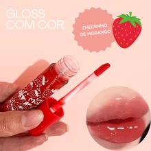 Gloss Morango Estilo Coreano Japonês com Cor Kpop Brilho Labial Gradient Lips Festa Junina