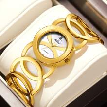 YaLaLuSi 品牌 2025 新款优雅时尚多功能女士石英腕表。圆形镂空优质亮色表壳，精致水晶点缀，夜光指针，夜间轻松读时。适合日常佩戴、商务、学校、派对和晚礼服。附赠表带调节器和珠宝清洁布，是馈赠亲朋好友、女友、姐妹和挚友的完美礼物。