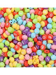 100pcs DIY Acrylic Alphabet & Number Beads Jewelry Making Supplies - Color - View 9