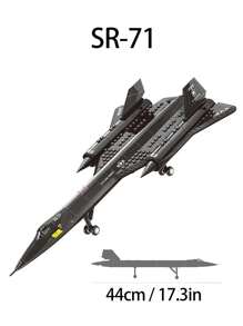 Large Aircraft Building Blocks, SR-71 Blackbird Reconnaissance Aircraft / WZ10 Helicopter Gunship / F-15 Hawk Fighter / P51 Mustang Fighter, Home Office Decoration, Collectible Building Block Toys,For Birthday Gifts,Christmas Toys