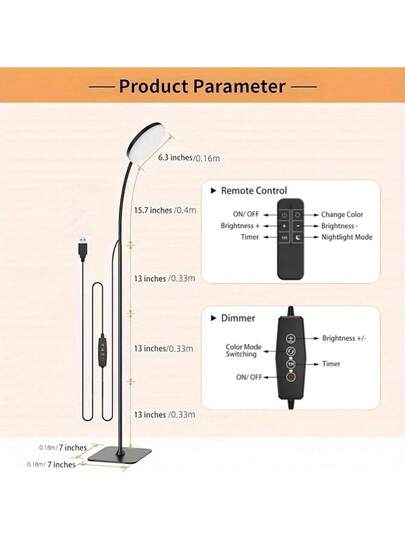 Yogle 1. Moderne Vloer Lamp Adjustable Function, Lightweight LED Reading That Can Be Installed Vertically, 10 Brightness Swivel [1H Timer], Work, Study, Sewing, Painting, Makeup, Etc. Purposes. view 8