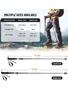 Naturehike 1入折疊式5節登山杖，適用於徒步旅行 - 黑色 - 查看 10