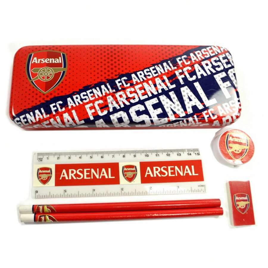 Arsenal FC Crest Tin Stationery Set (Red/White/Blue) - Red - View 1