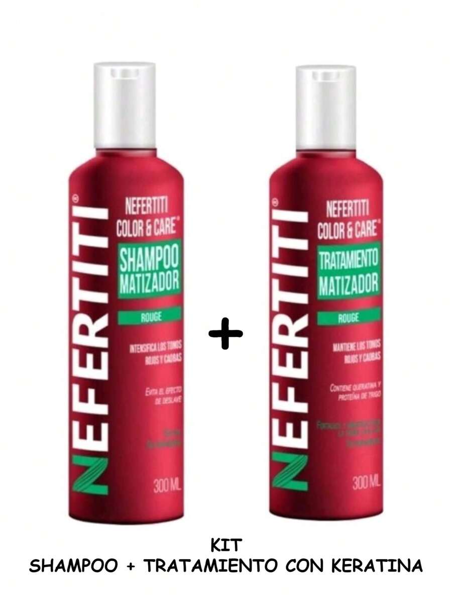 Shampoo Matizador Rojo + Tratamiento Con Keratina Nefertiti - Albaricoque - Ver 1